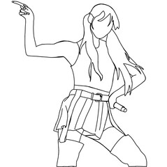 Illustration vector of Kpop fashion stage. idols of Koreans performing. K-pop female fashion idol. female singer who is singing wearing beautiful clothes