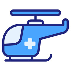  Helicopter blue style icon