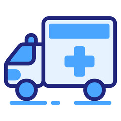 Obraz premium Ambulance blue style icon