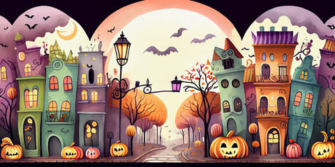 Halloween Background generative ai