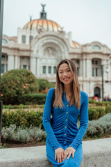 Fototapeta premium beautiful asian girl traveling alone