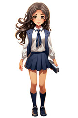 Fototapeta premium 笑顔の日本の女子高生、Japanese school girl smi(AI)