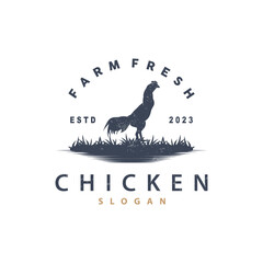 Chicken Logo, For Roast Chicken Restaurant, Farm Vector, Simple Minimalist Design For Restaurant Food Business