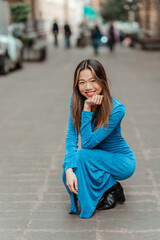 Fototapeta premium beautiful asian girl traveling alone