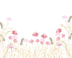 Wild Abstract Watercolor Flower Background