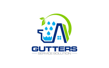 Illustration graphic vector of gutter installation and service repair solutions logo design template