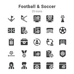 25 icons collection on Football, Soccer and related topic