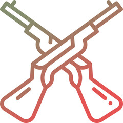 rifle gradient line icon