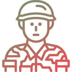 soldier gradient line icon