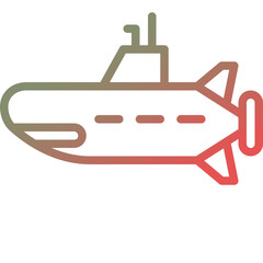 submarine gradient line icon