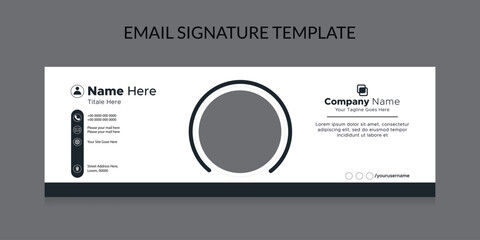 Modern and minimalist email signature or email footer template - obrazy, fototapety, plakaty