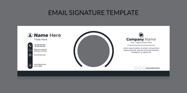 Modern and minimalist email signature or email footer template