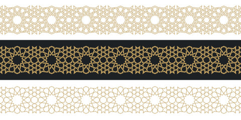 Seamless strokes pattern in authentic arabian style.