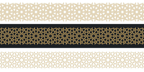 Seamless strokes pattern in authentic arabian style. - obrazy, fototapety, plakaty
