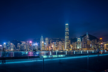 Fototapeta na wymiar Hong Kong Victoria Harbour View at Night