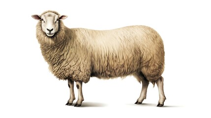 a sheep on white background