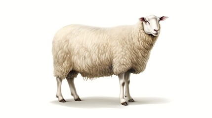 a sheep on white background