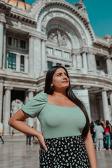 beautiful indian girl traveling alone	
