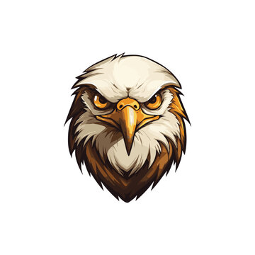 Falcon Head Mascot Logo Isolated on white background, Hawk, Eagle Face Mascot vector illustration design template, Sports Team Logo or T shirt Print or Poster Placement design