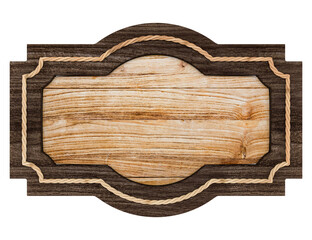 Wood Sign 3D Render