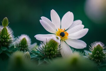 Obraz premium ladybug on camomile Generative AI