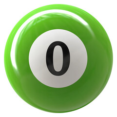 Ball 3D Green Number 0