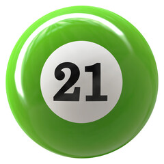 Ball 3D Green Number 21