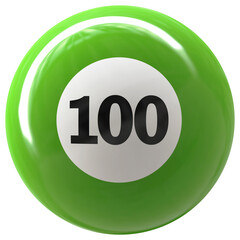 Ball 3D Green Number 100