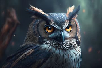 Adorable Owl perched on a Branch | AI Generative