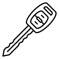 Illustration of Car Key Line Icon