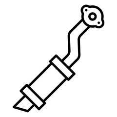 Illustration of Car Exhaust Pipe Line Icon