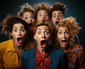 group of people shouting, generative ai