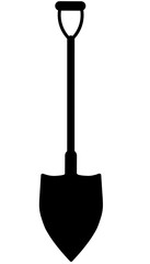 shovel silhouette isolated on white background