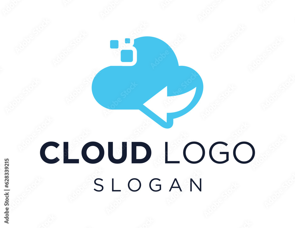 Poster logo about cloud on white background. created using the coreldraw application.