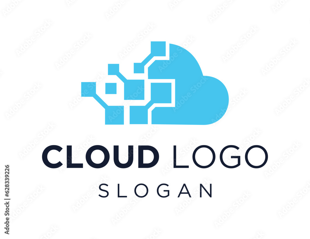 Poster logo about cloud on white background. created using the coreldraw application.