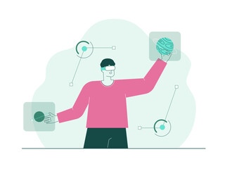 Metaverse technology future concept. Cyber virtual reality simulation. VR AI. Artificial intelligence. Global blockchain innovation connection. Futuristic networking experience.