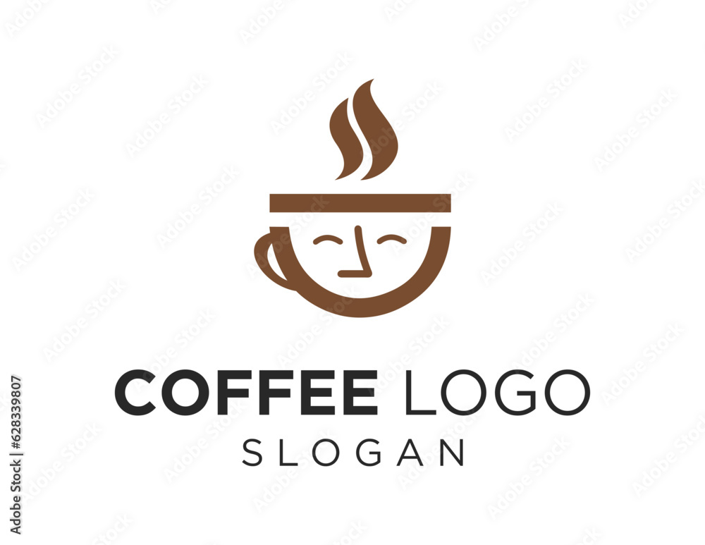 Poster logo about coffee on white background. created using the coreldraw application.