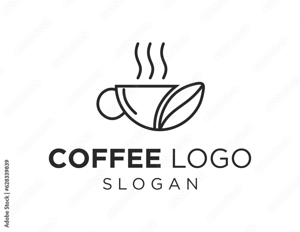 Poster logo about coffee on white background. created using the coreldraw application.