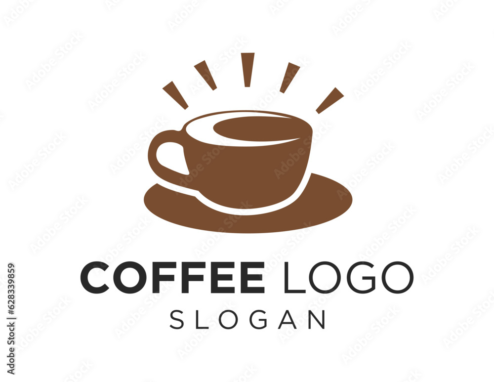Poster logo about coffee on white background. created using the coreldraw application.