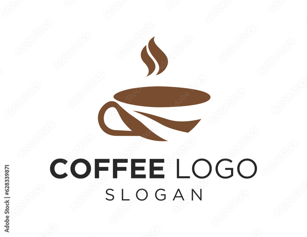 Poster logo about coffee on white background. created using the coreldraw application.