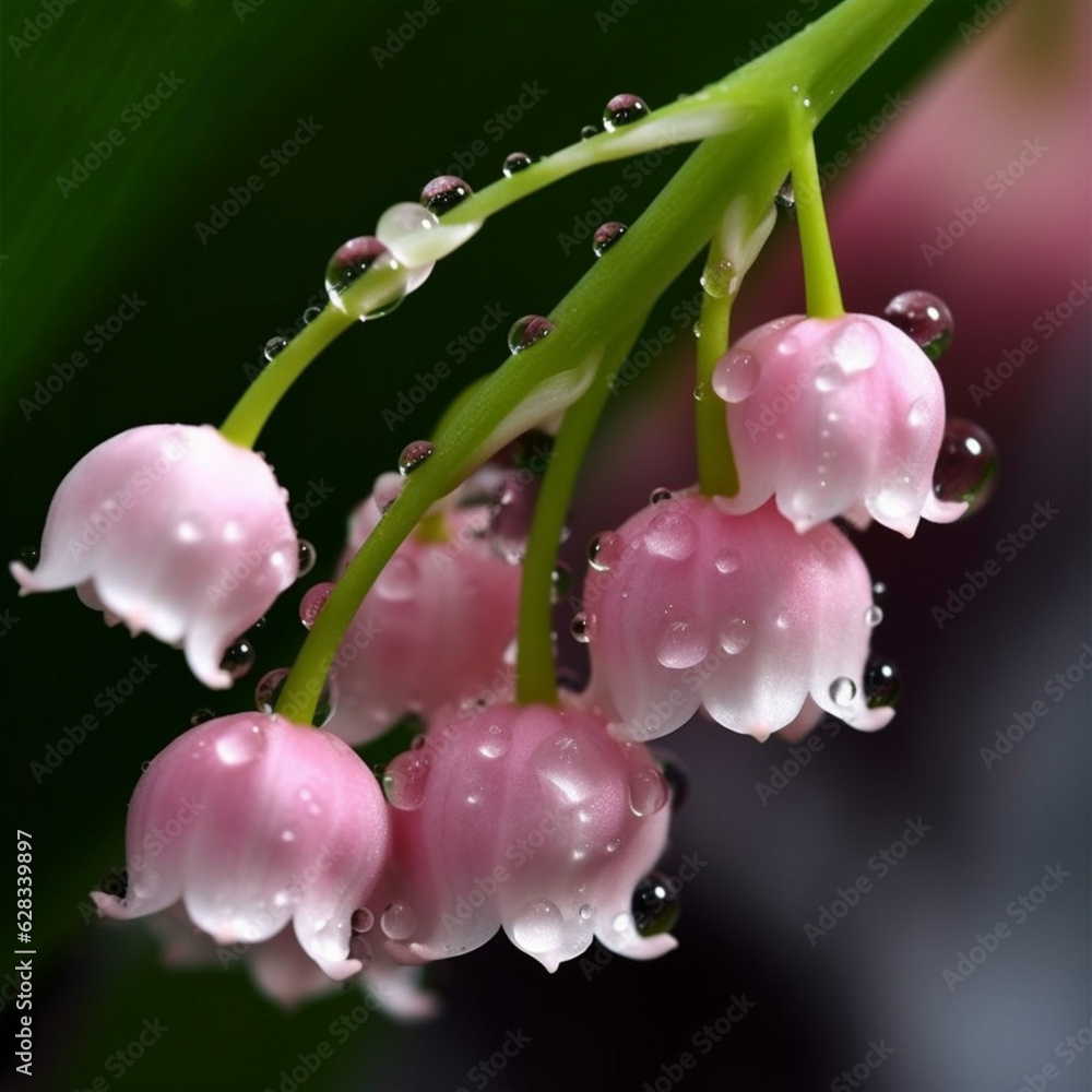 Sticker Pink Lily of the Valley