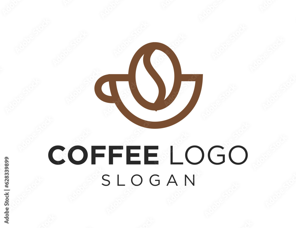 Poster logo about coffee on white background. created using the coreldraw application.