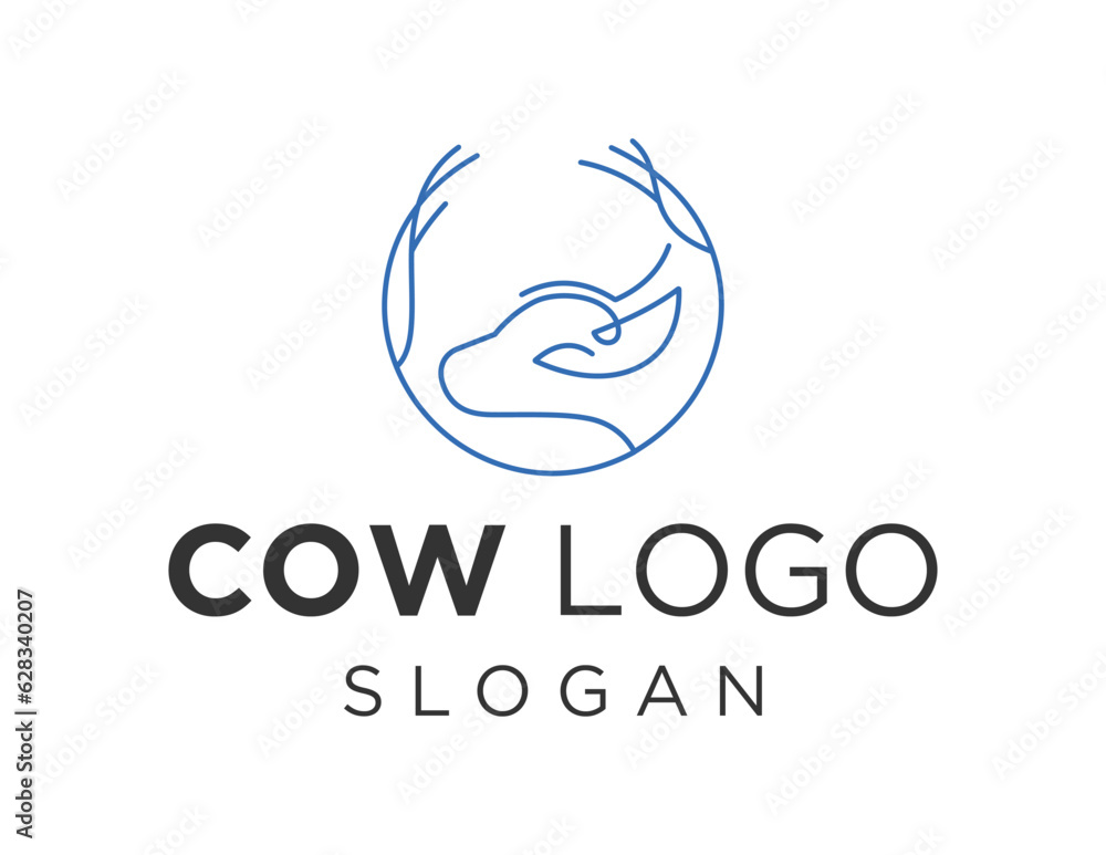 Poster logo about cow on white background. created using the coreldraw application.