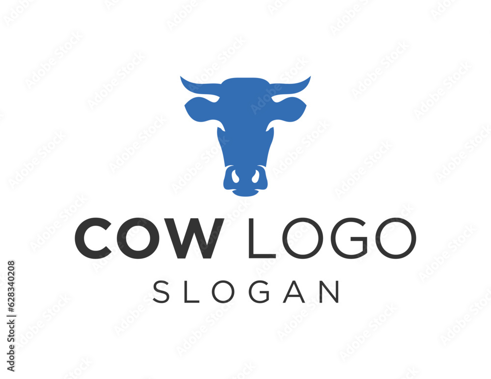 Poster logo about cow on white background. created using the coreldraw application.