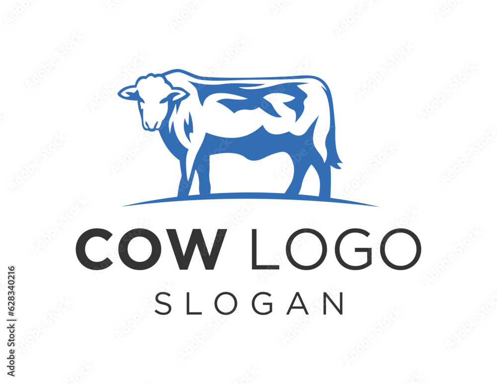 Poster logo about cow on white background. created using the coreldraw application.