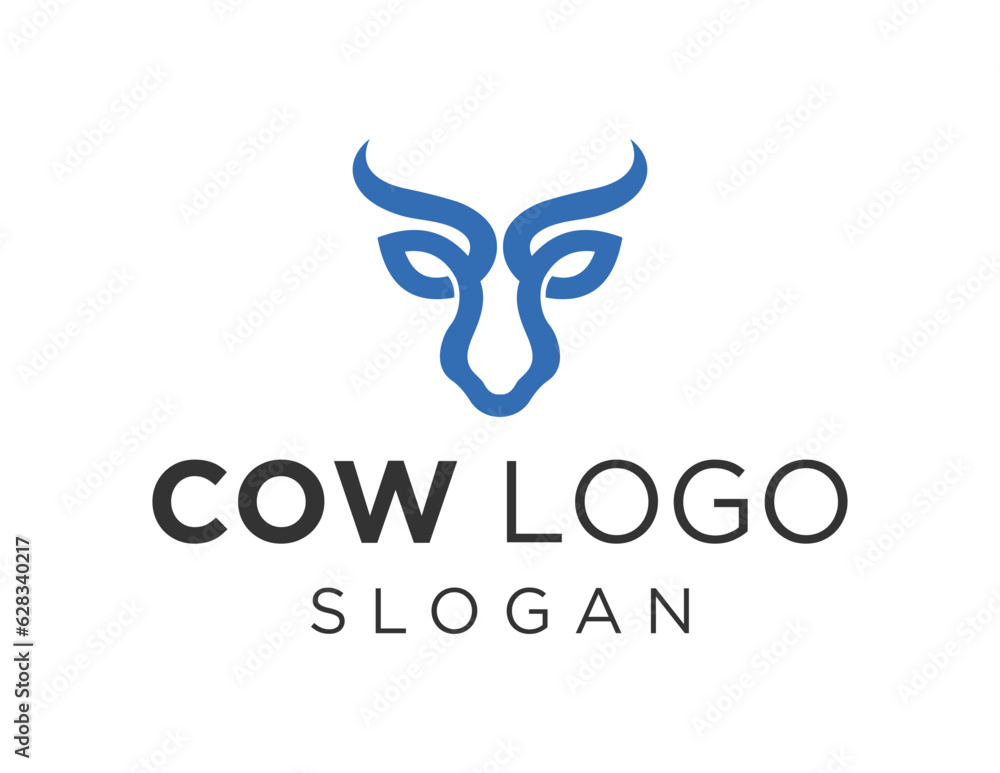 Poster logo about cow on white background. created using the coreldraw application.