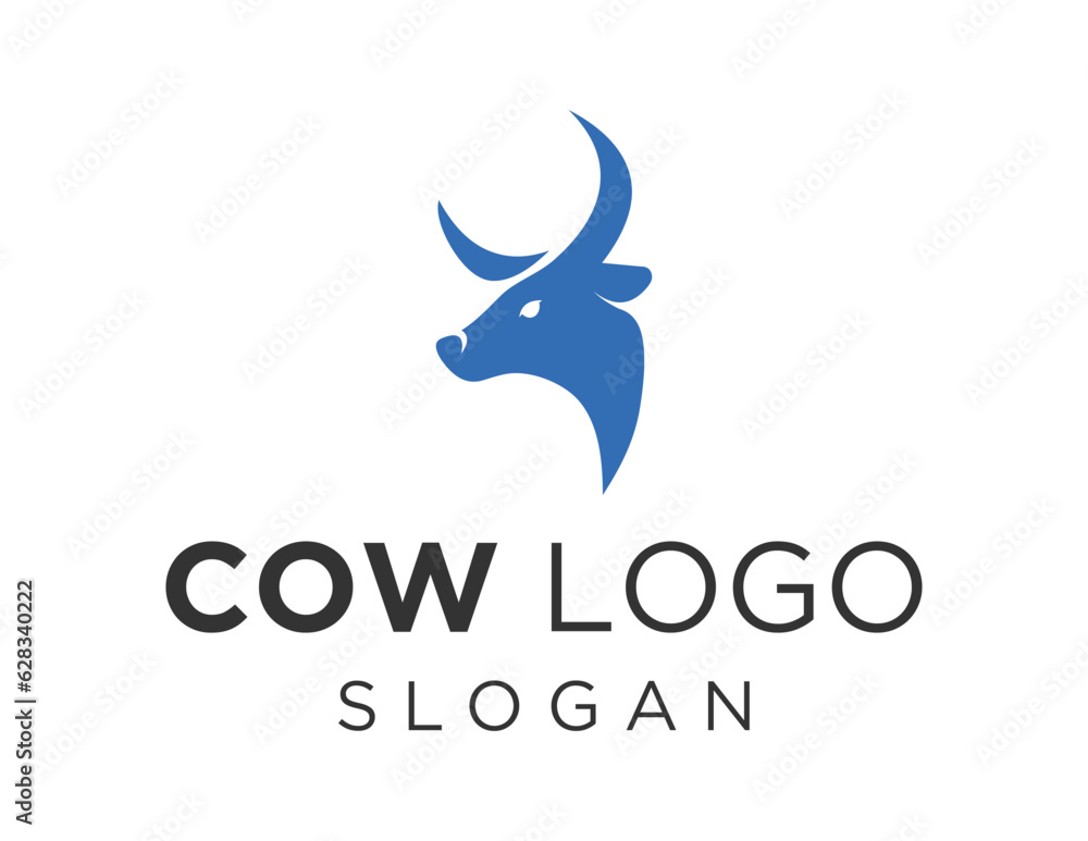 Poster logo about cow on white background. created using the coreldraw application.
