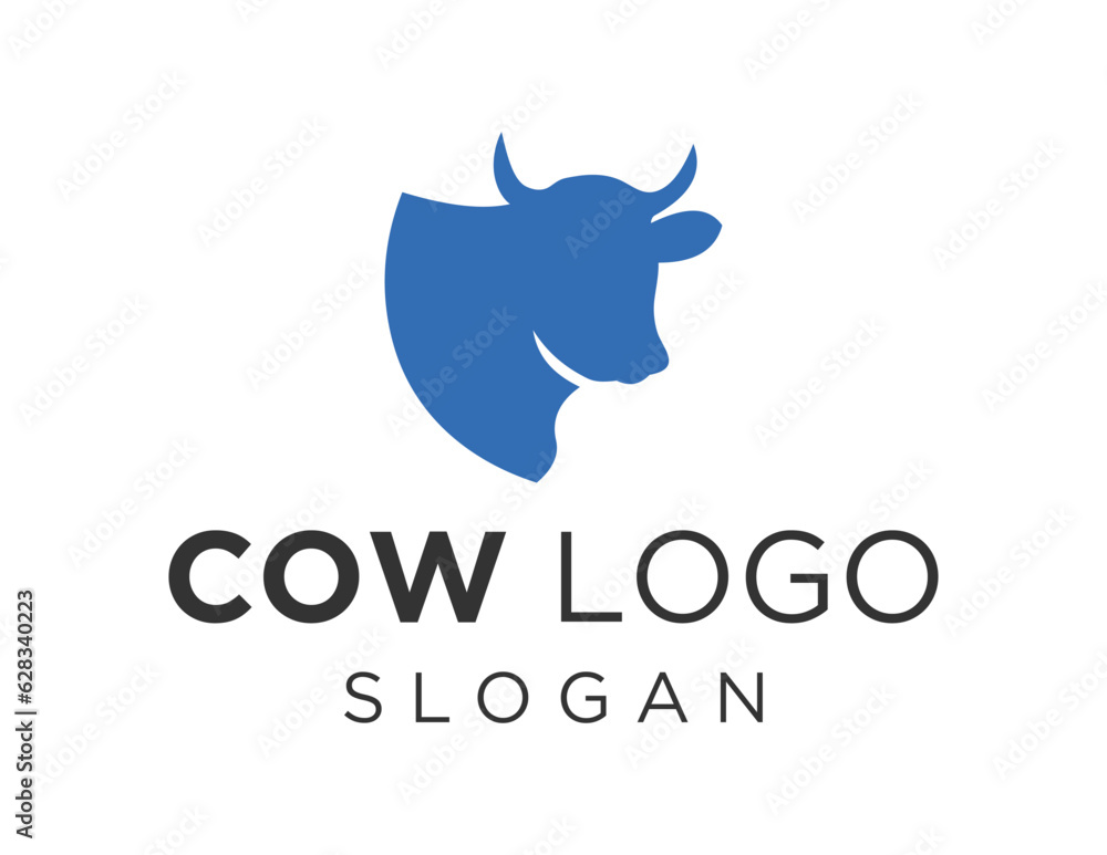 Poster logo about cow on white background. created using the coreldraw application.