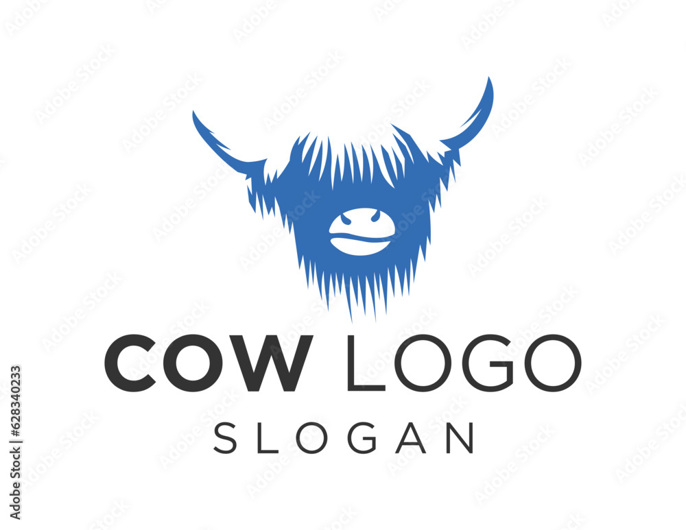 Poster logo about cow on white background. created using the coreldraw application.