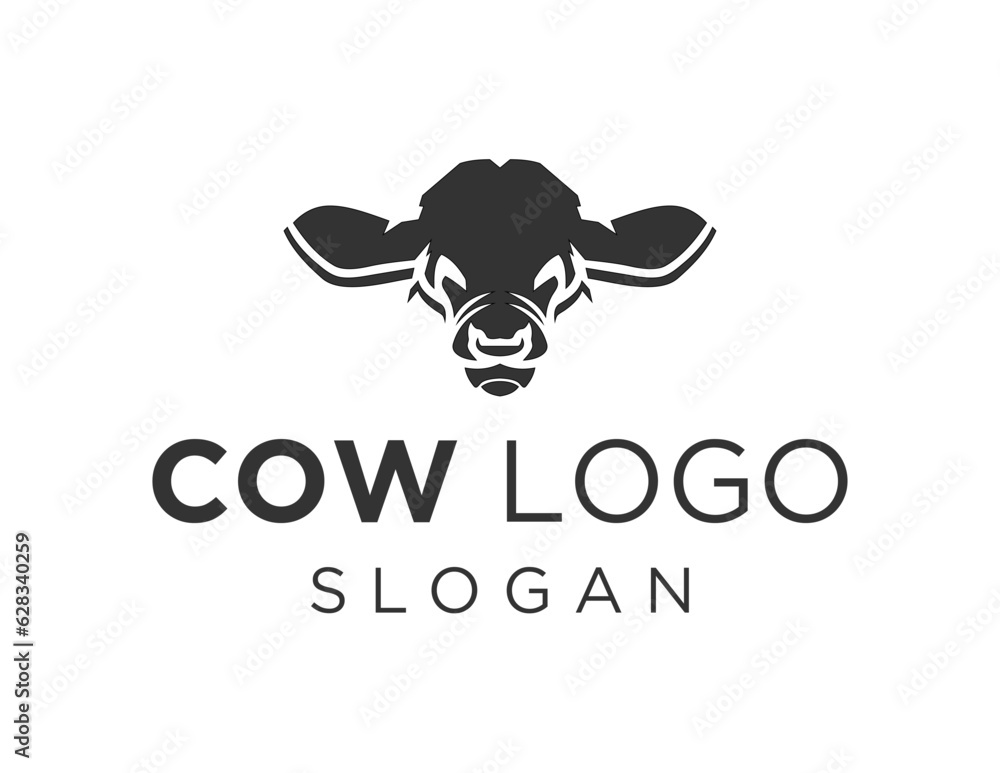 Poster logo about cow on white background. created using the coreldraw application.